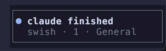 Figure 3: herdr notification - clickable, takes you directly to the agent that posted it