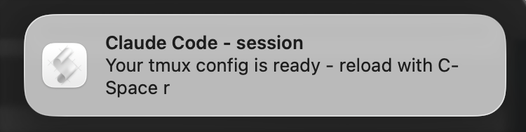 Figure 2: Notification showing the tmux window name